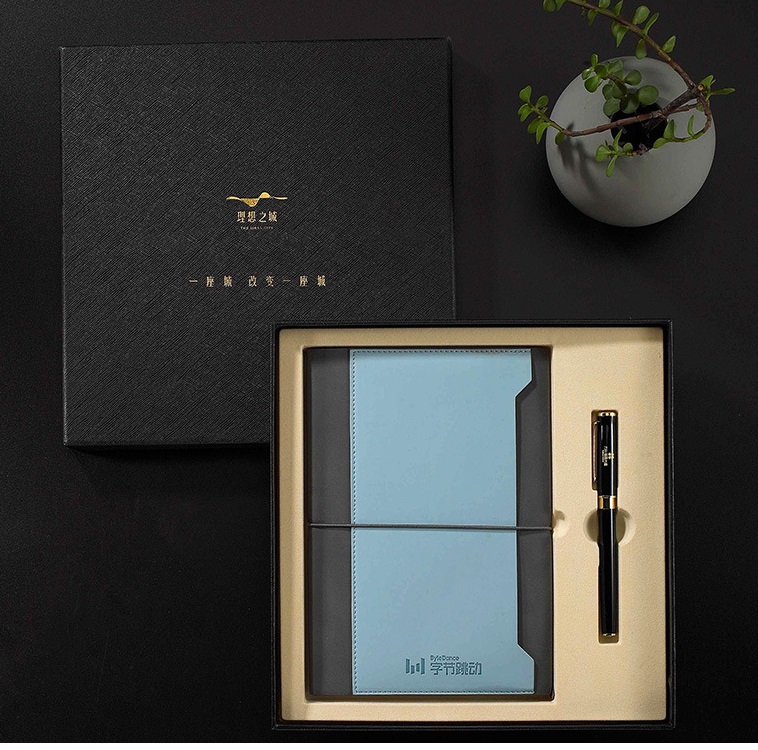 A5 Perfect Binding Notebook and Metal Pen Gift Set