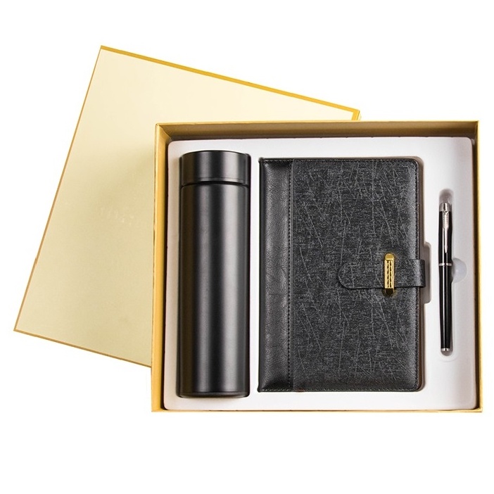 304 Stainless Steel Thermos Cup 480ML, A5 Perfect Binding Notebook and Metal Pen Gift Set