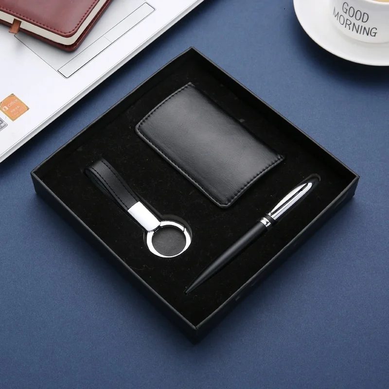 PU + metal card  holder Gift Set