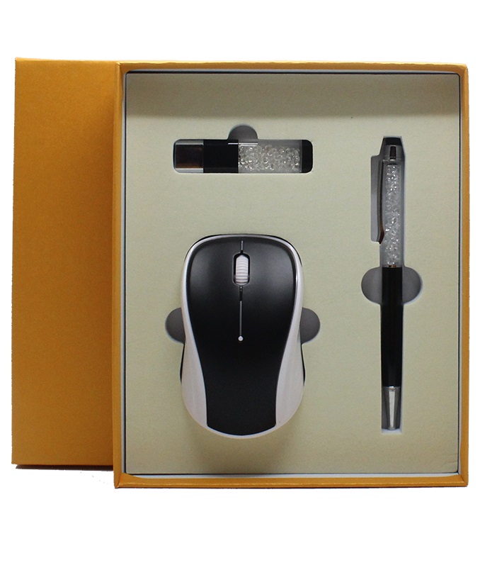 Corporate Gift Set with 16GB USB Flash Drive, Wireless Mouse & Metal Pen