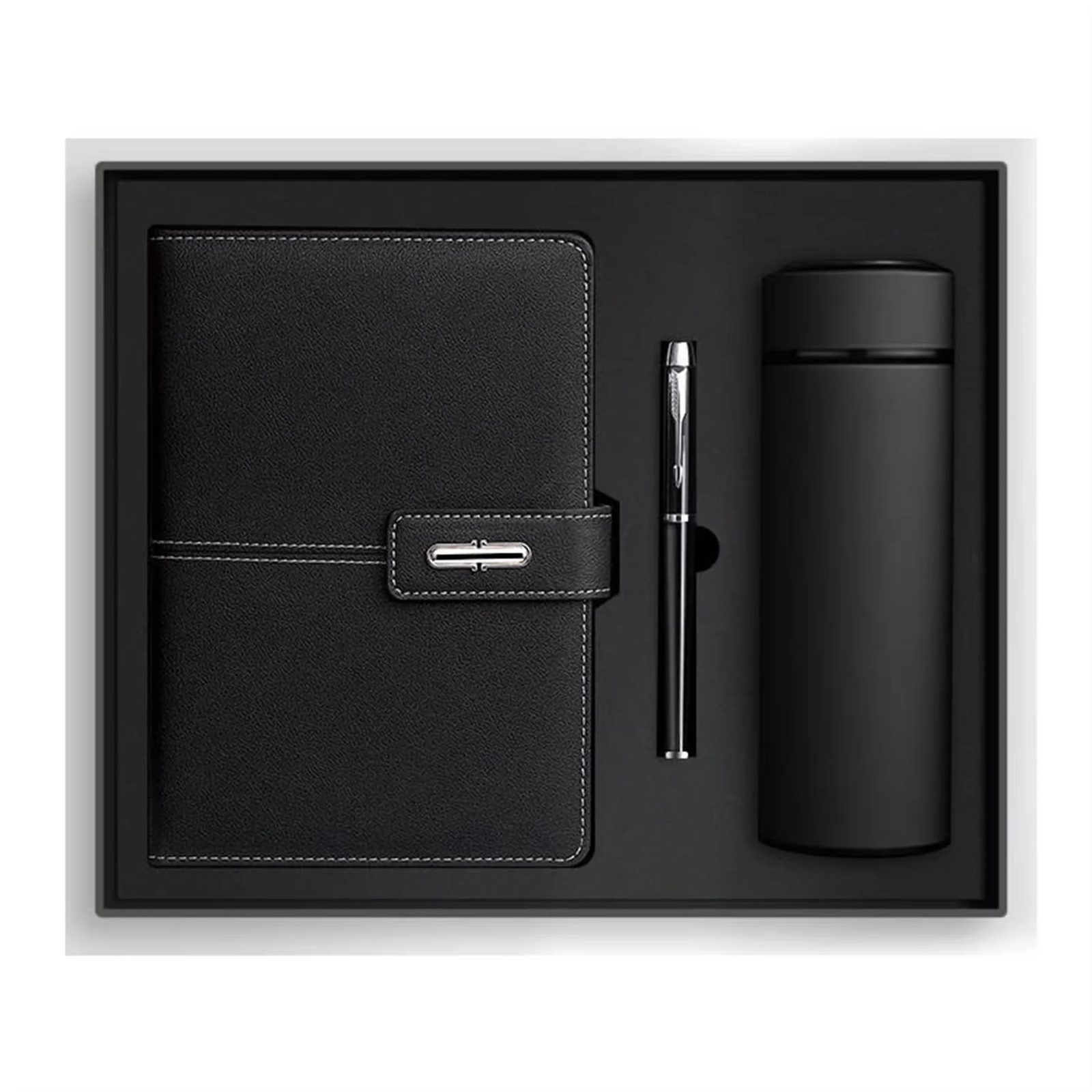 304 Stainless Steel Bottle 350ML, A5 Perfect Binding Notebook and Metal Pen Gift Set