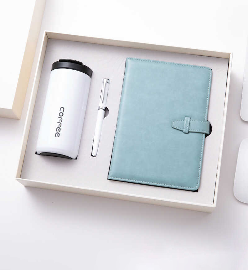 304 Stainless Coffee Mug, A5 Perfect Binding Notebook and Metal Pen Gift Set
