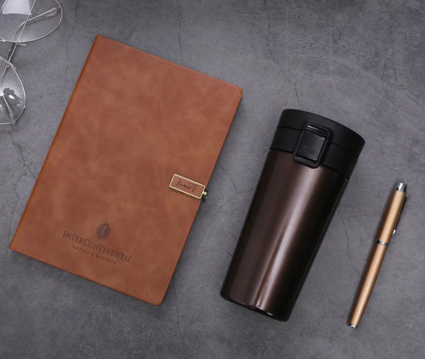 304 Stainless Coffee Mug, A5 Perfect Binding Notebook and Metal Pen Gift Set gallery 5