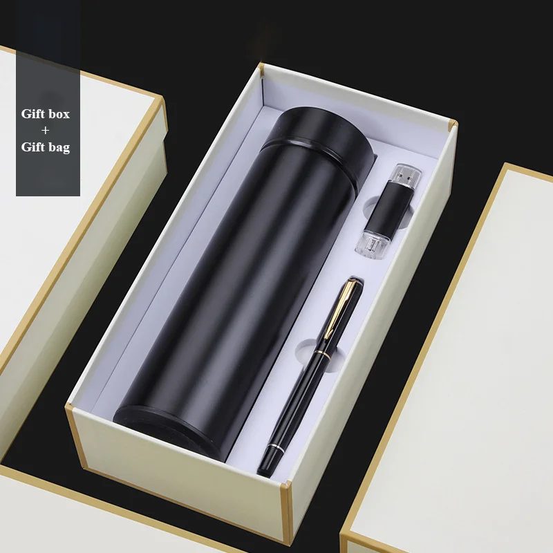 304 Stainless Steel Bottle, Metal Pen and USB Flash Drive 16G Gift Set gallery 2