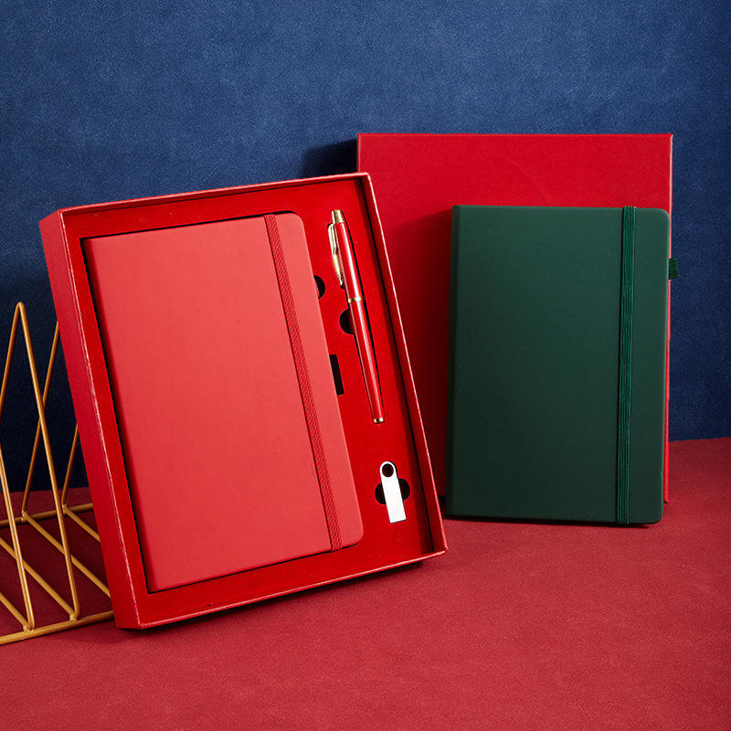 A5 Perfect Binding Notebook, Metal Pen and U Flash Drive 16GB Gift Set