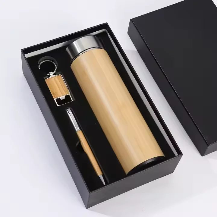 Wood Keychain, Wood Pen and Wood Bottle Gift Set gallery 2