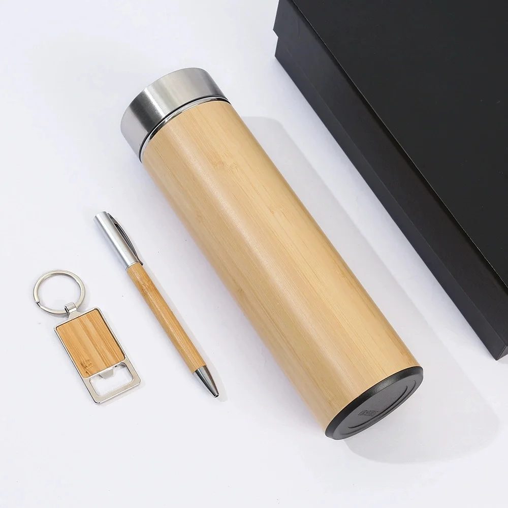 Wood Keychain, Wood Pen and Wood Bottle Gift Set gallery 3