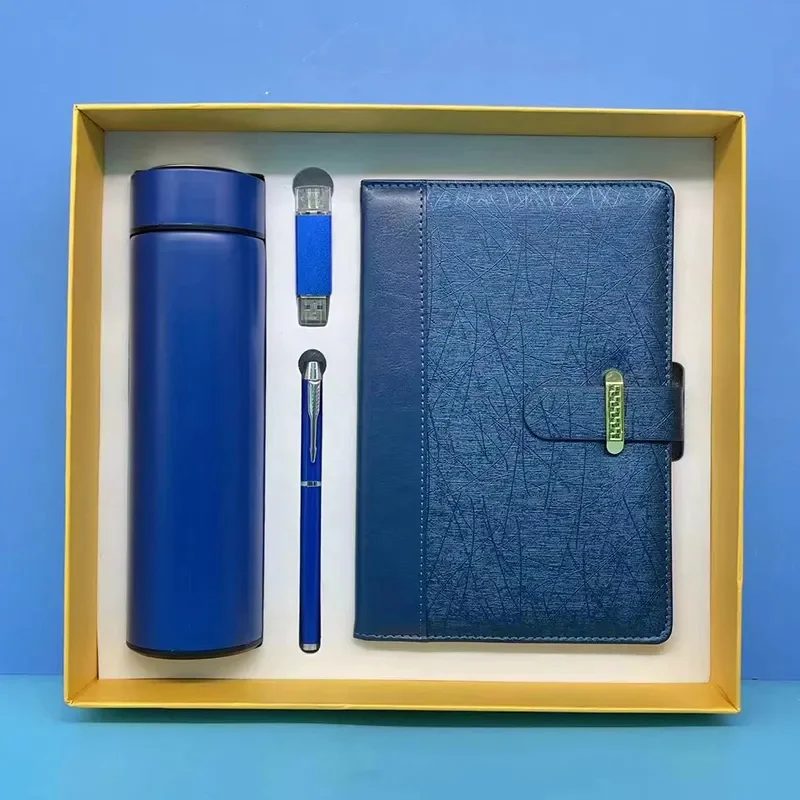 A5 Perfect Binding Notebook, Type C + PC OTG U Disk 16GB, Metal Pen and 304 Stainless Steel Bottle Gift Set gallery 1