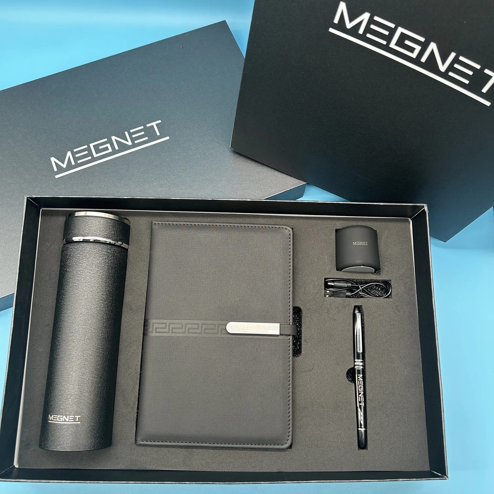 Premium Corporate Gift Set with Vacuum Cup, Notebook, Mini Speaker & Metal Pen gallery 4