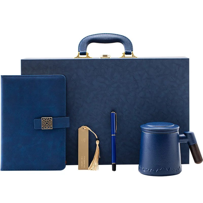 A5 Perfect Binding Notebook, Metal Bookmark, Metal Pen and Tea Mug Gift Set gallery 3