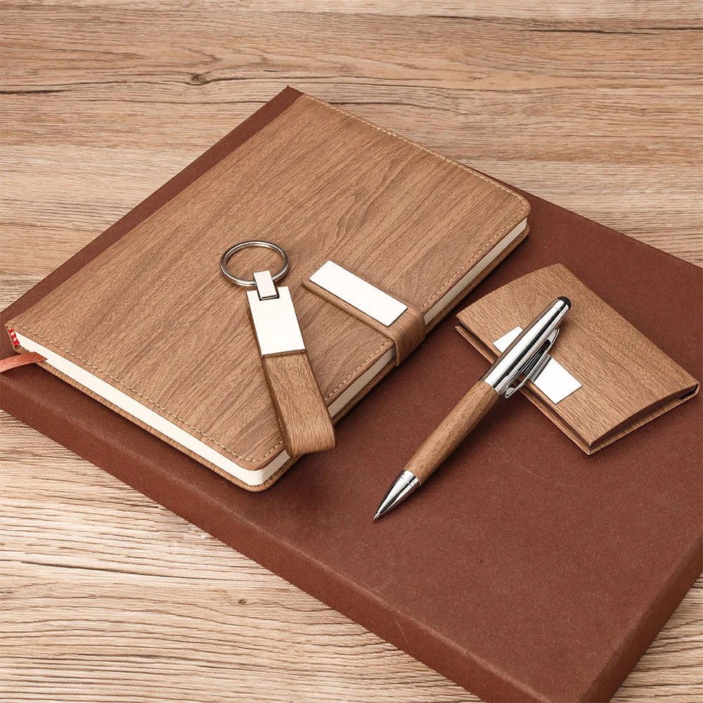 A5 Notebook, Cardholder, PU + Metal Keychain and Metal Pen Corporate Gift Set gallery 3