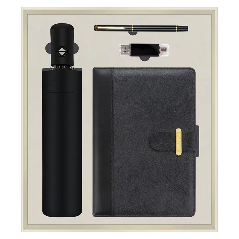 Type C OTG USB, Metal Pen, Automatic Umbrella & A5 Notebook Corporate Gift Set