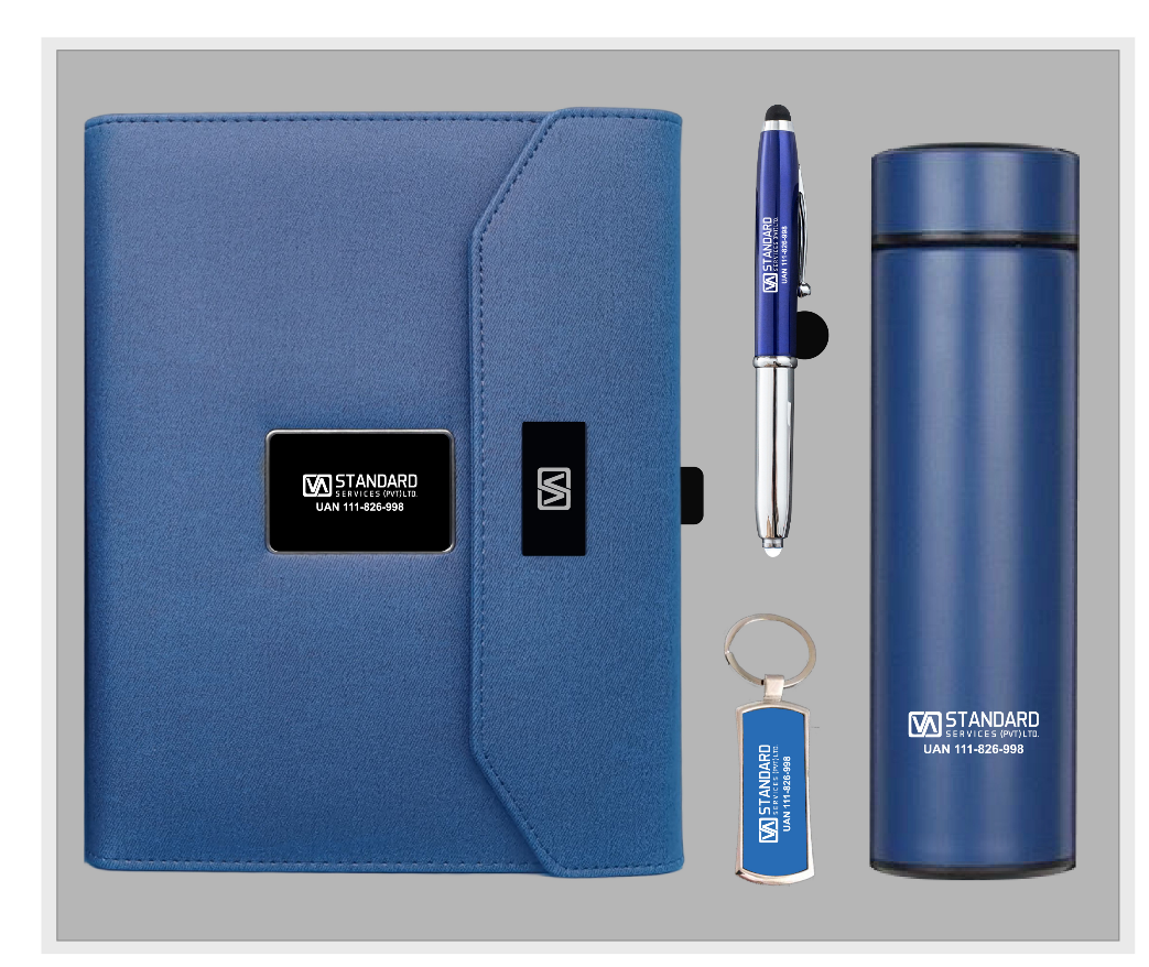 Power bank notebook (8,000mAh + wireless charger + USB 16GB + light up logo) Gift Set