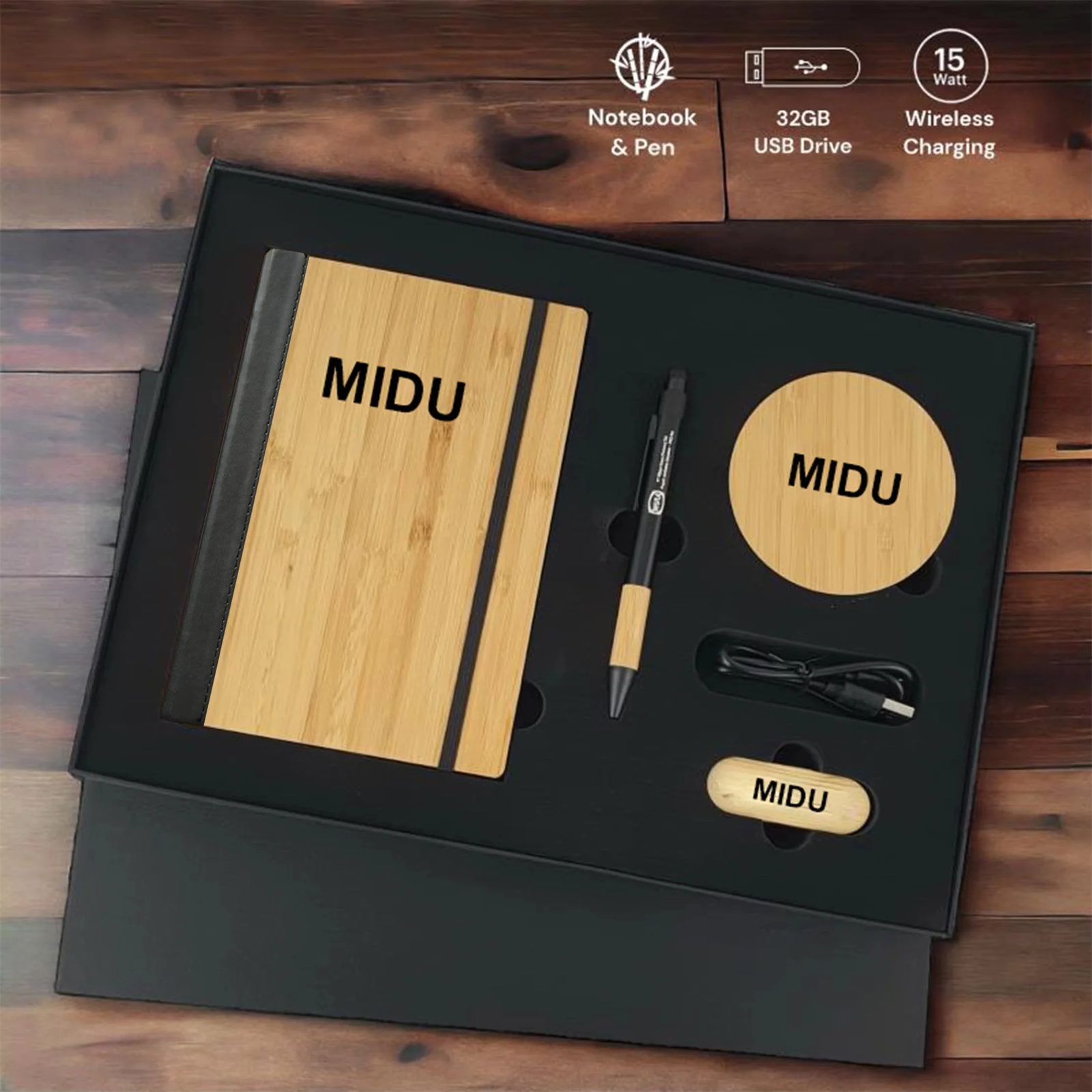 Custom A5 Notebook & Wireless Charger Business Gift Set gallery 1