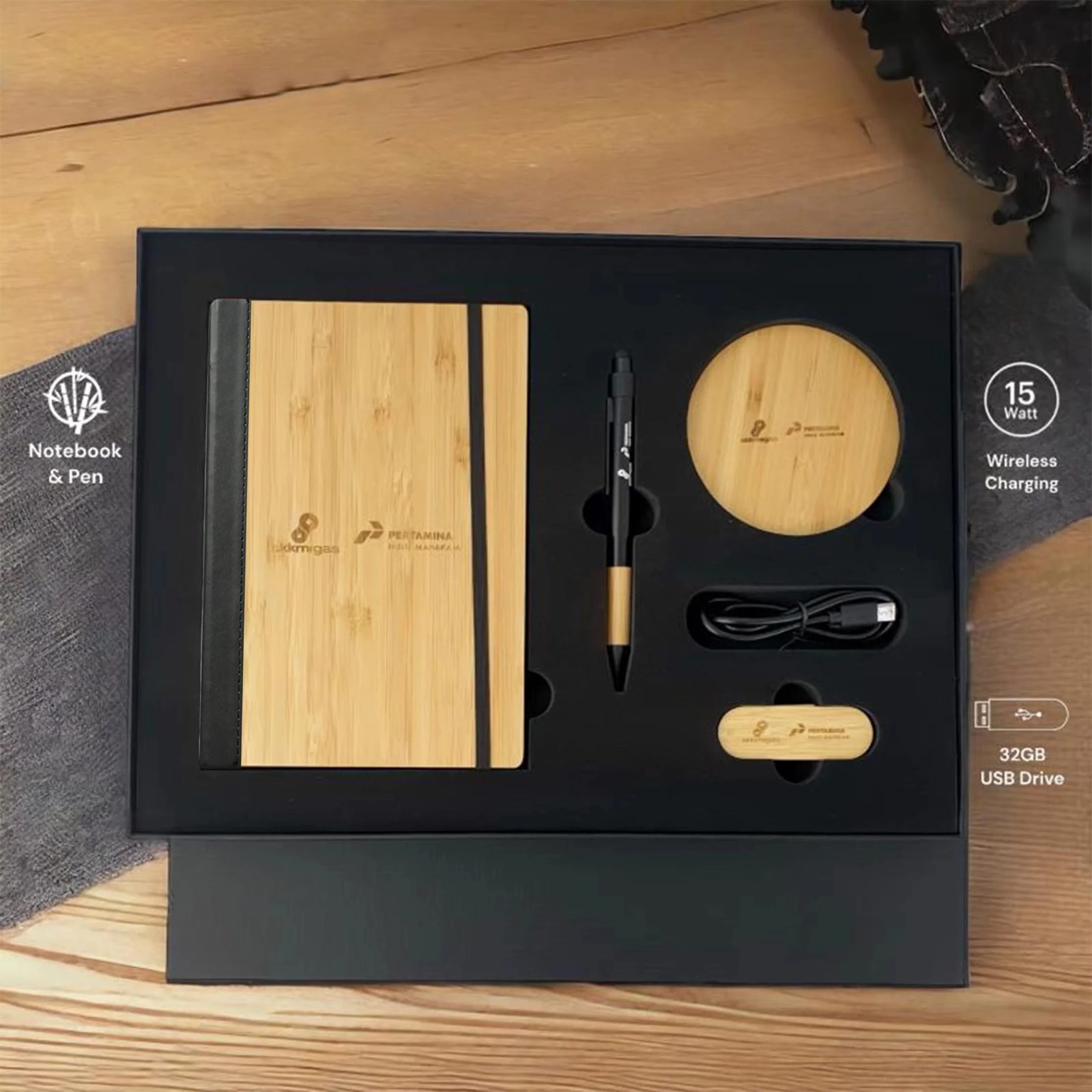 Custom A5 Notebook & Wireless Charger Business Gift Set gallery 2