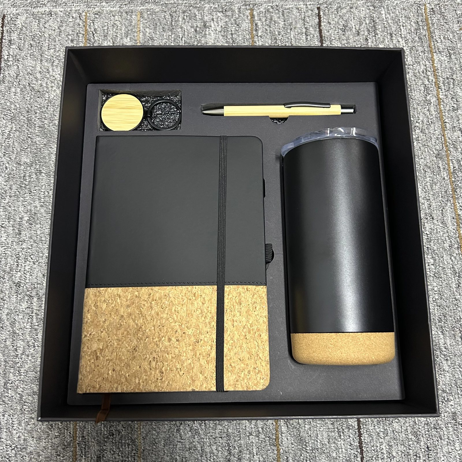 A5 Notebook, 304 Stainless Steel Coffee Mug, Keychain and Pen Gift Set