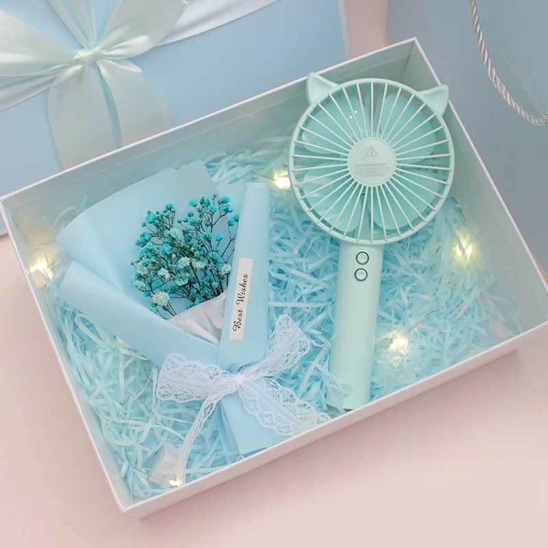 Mini Fan, Stainless Steel Thermos Cup, Automatic Umbrella & Humidifier Gift Set gallery 5