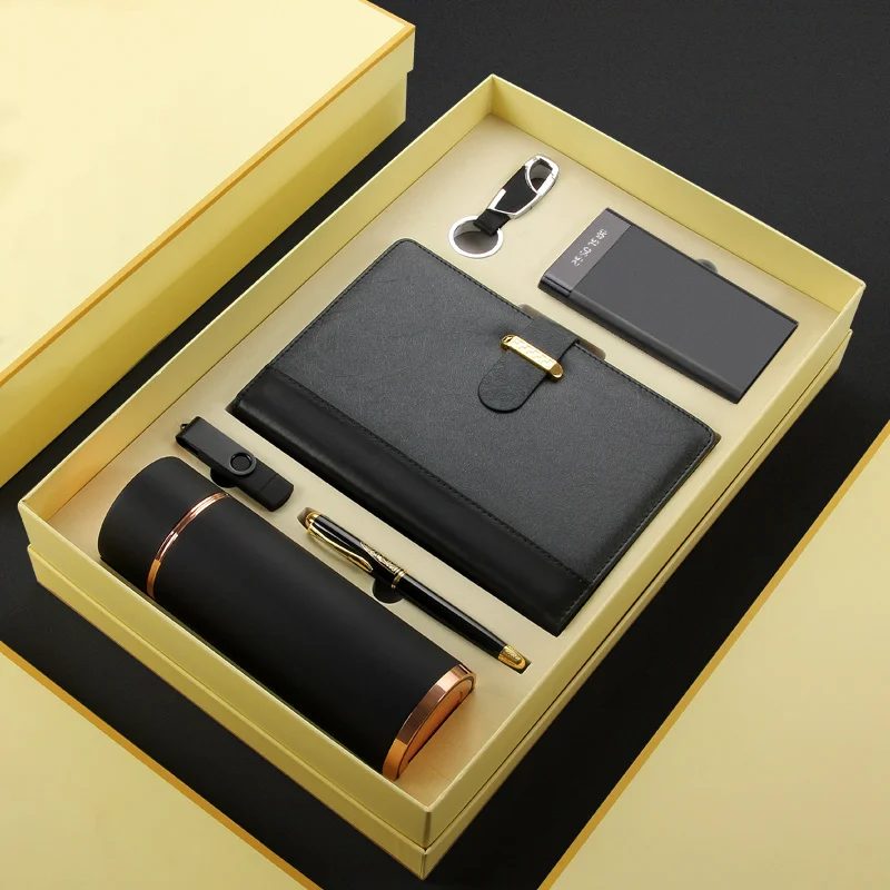Premium Corporate Gift Set with Stainless Steel Bottle, Power Bank & Accessories