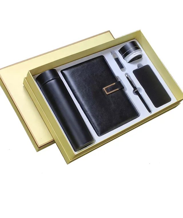 Premium 6-in-1 Corporate Gift Set with Stainless Steel Bottle, Power Bank & Wireless Speaker