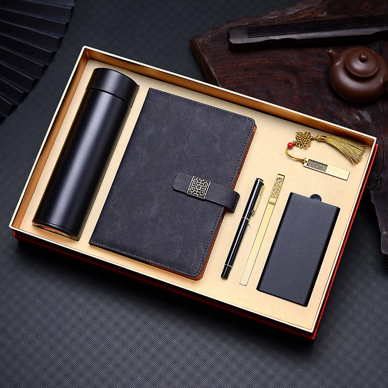 Premium Corporate Gift Set with Stainless Steel Bottle, Power Bank &amp; Notebook