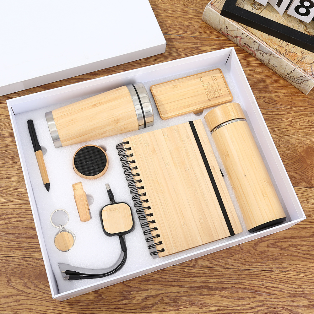 Executive Corporate Gift Set with Thermos Bottle, Power Bank & Bluetooth Speaker