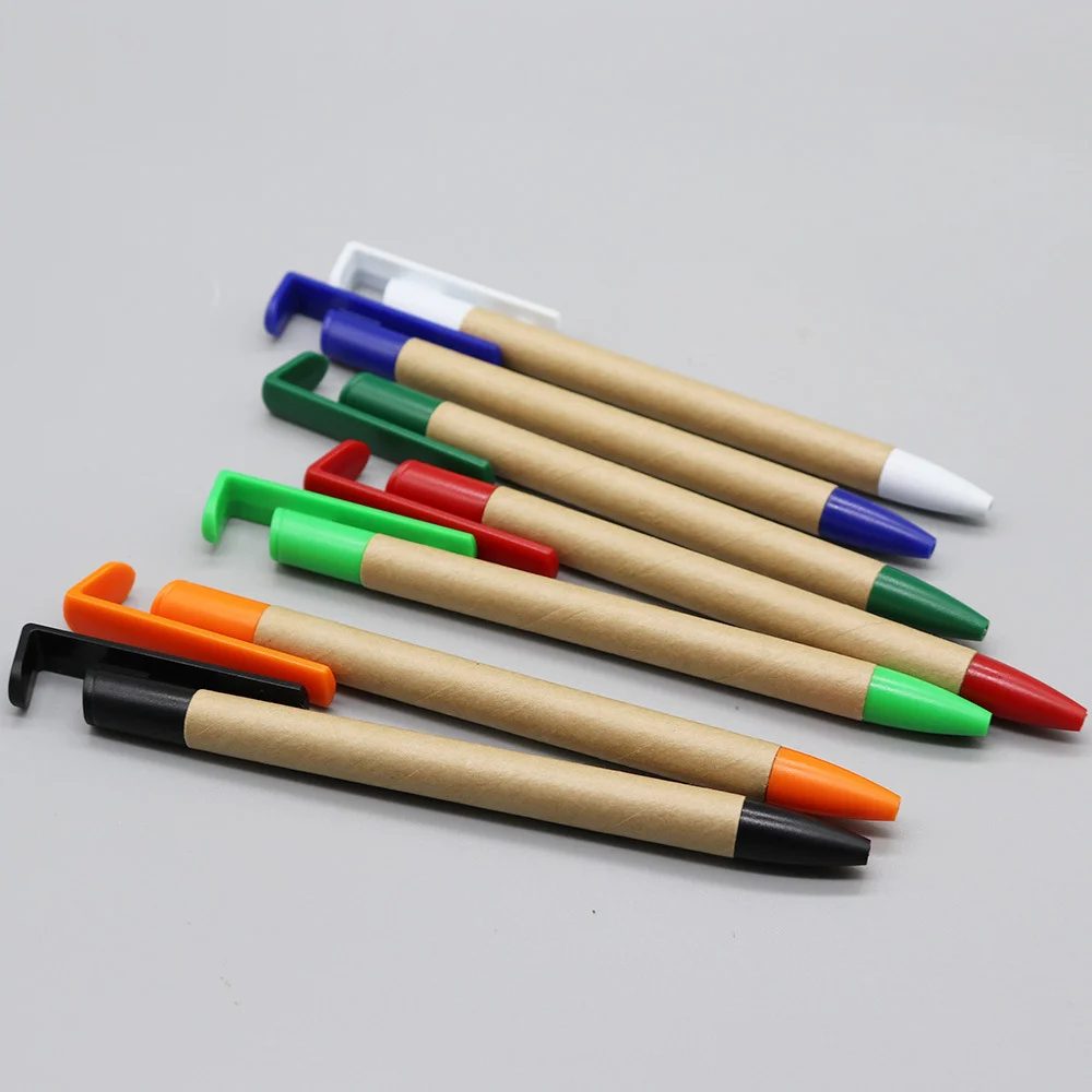 paper retractable ball pen with phone holder gallery 2