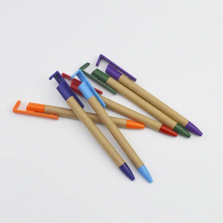 paper retractable ball pen with phone holder gallery 3