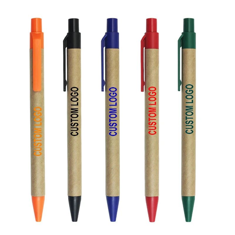 paper kraft ball pen with 1.0 black or blue ink gallery 1