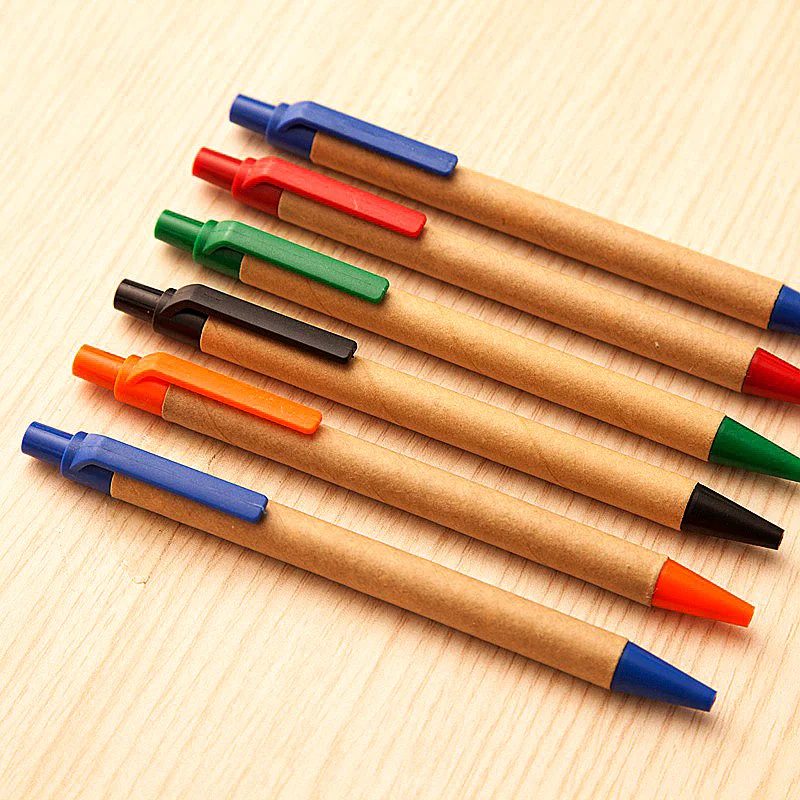 paper kraft ball pen with 1.0 black or blue ink gallery 2