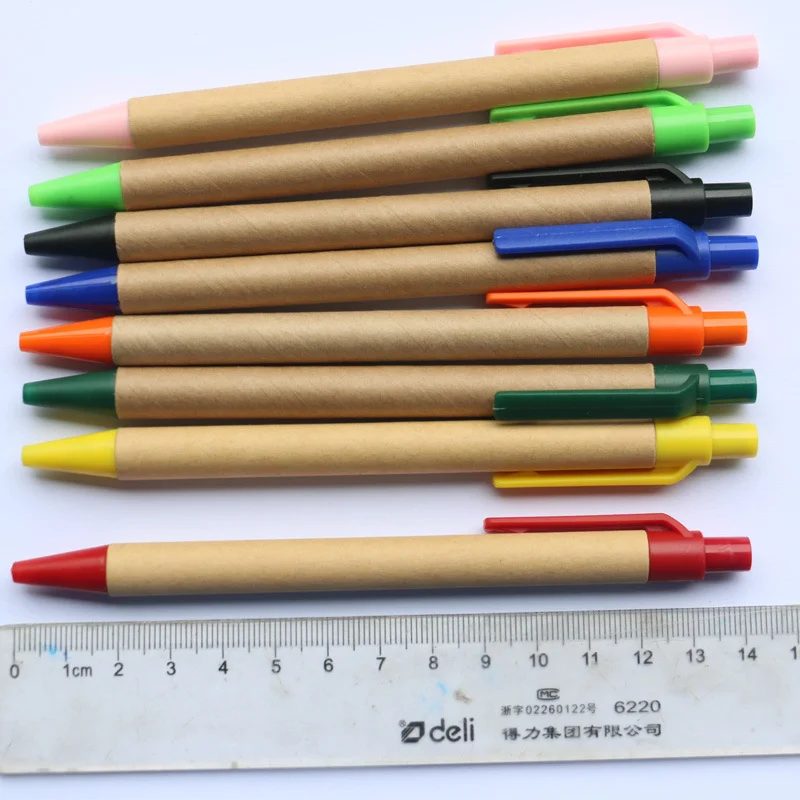 paper kraft ball pen with 1.0 black or blue ink gallery 3