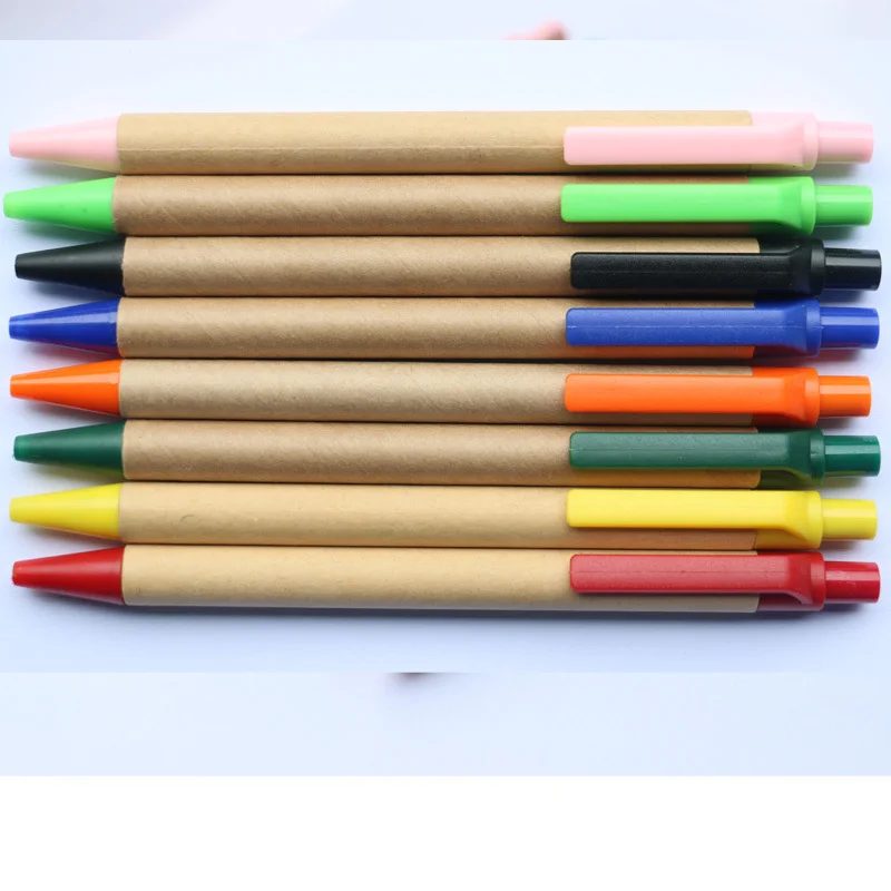 paper kraft ball pen with 1.0 black or blue ink gallery 5