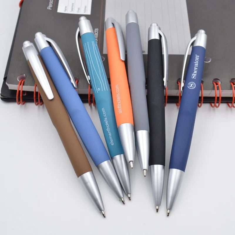 rubber body pen with silver trims gallery 1