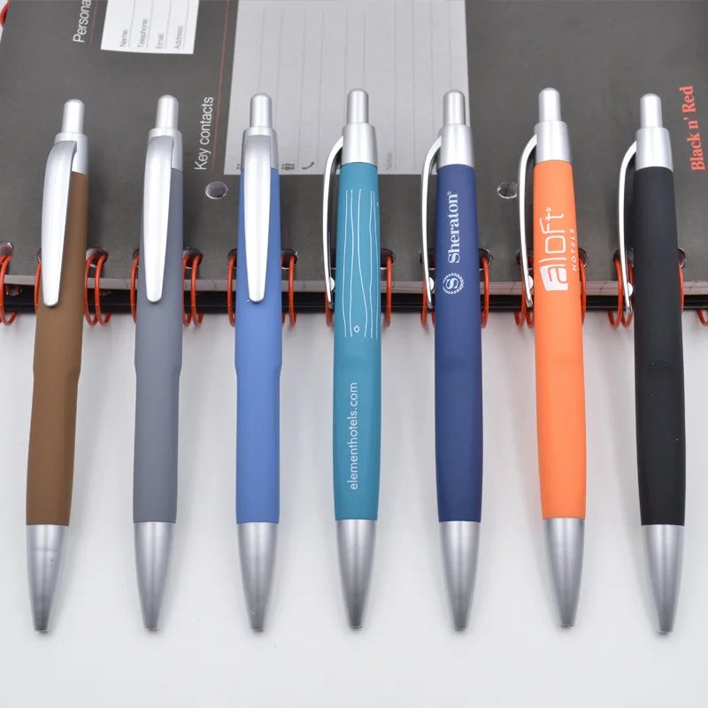 rubber body pen with silver trims gallery 3