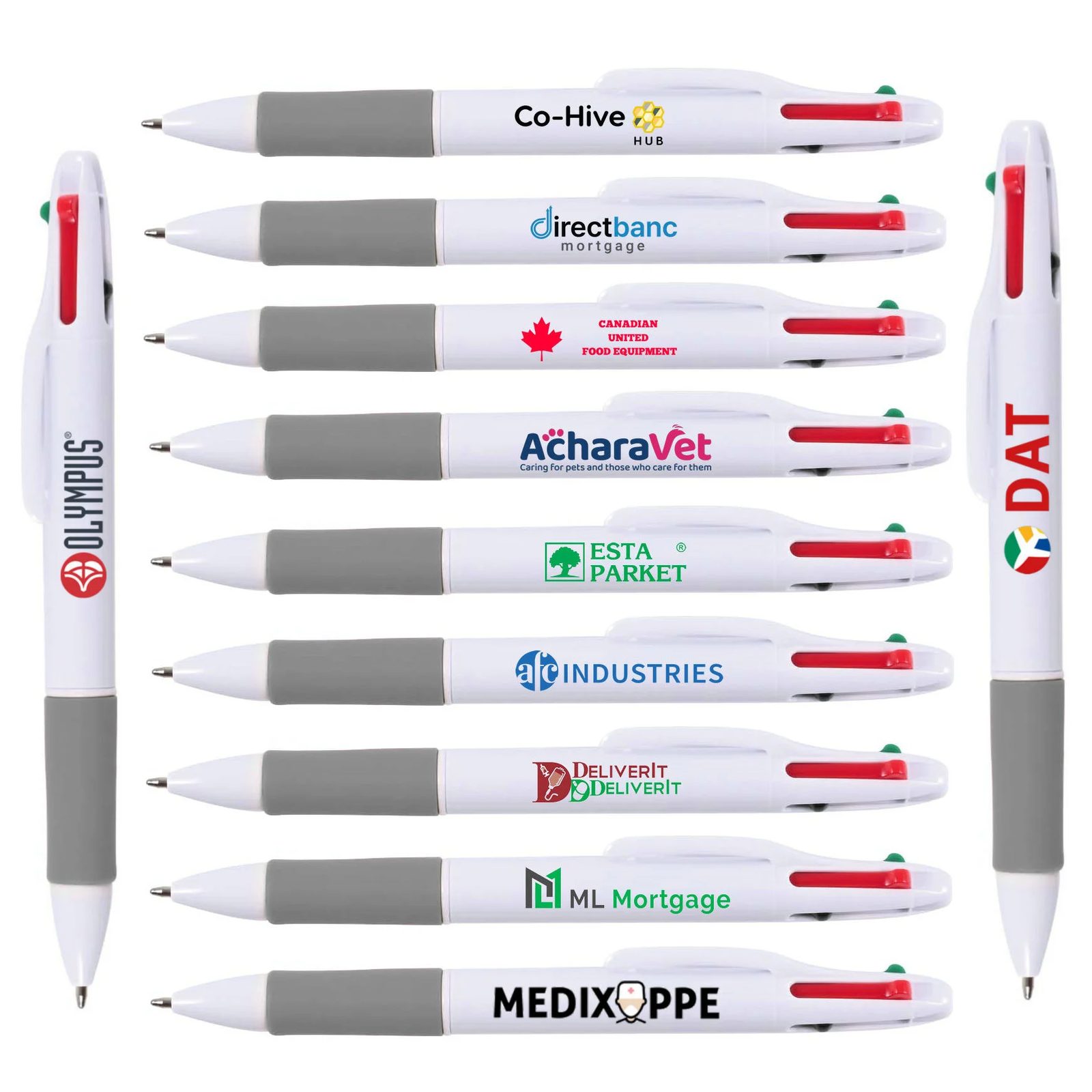 Grey grip 4 color ink ball pen